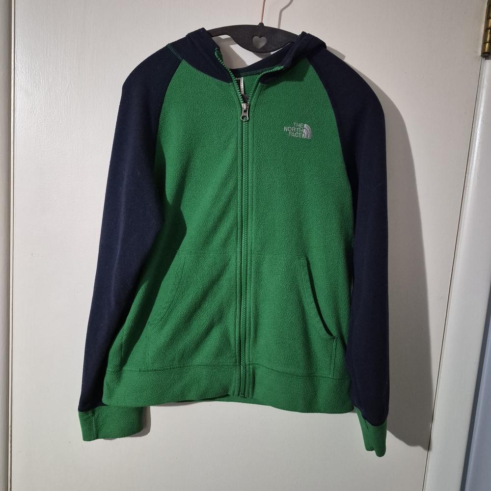 The North Face Kids Green & Navy Fleece Zip Hoodie